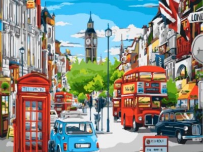 Лондонская улица в ярких красках